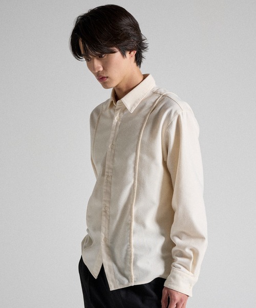 Parts Lab.(パーツラボ)の「【Parts Lab.】Basic Brushed Polyester Rregular Collar Shirt / ベーシックブラッシュドポリエステルレギュラーカラーシャツ(シャツ/ブラウス・メンズ・グレー/アイボリー・S/M/L)」の6枚目の写真