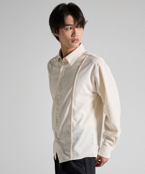 Parts Lab.(パーツラボ)の「【Parts Lab.】Basic Brushed Polyester Rregular Collar Shirt / ベーシックブラッシュドポリエステルレギュラーカラーシャツ(シャツ/ブラウス・メンズ・グレー/アイボリー・S/M/L)」の7枚目の写真