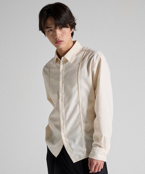 Parts Lab.(パーツラボ)の「【Parts Lab.】Basic Brushed Polyester Rregular Collar Shirt / ベーシックブラッシュドポリエステルレギュラーカラーシャツ(シャツ/ブラウス・メンズ・グレー/アイボリー・S/M/L)」の11枚目の写真