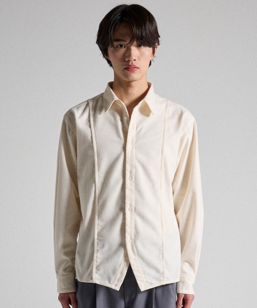 Parts Lab.(パーツラボ)の「【Parts Lab.】Basic Brushed Polyester Rregular Collar Shirt / ベーシックブラッシュドポリエステルレギュラーカラーシャツ(シャツ/ブラウス・メンズ・グレー/アイボリー・S/M/L)」の12枚目の写真