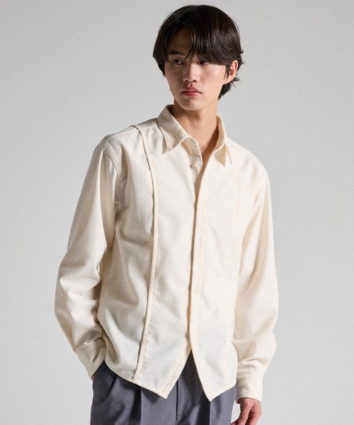 Parts Lab.(パーツラボ)の「【Parts Lab.】Basic Brushed Polyester Rregular Collar Shirt / ベーシックブラッシュドポリエステルレギュラーカラーシャツ(シャツ/ブラウス・メンズ・グレー/アイボリー・S/M/L)」の14枚目の写真