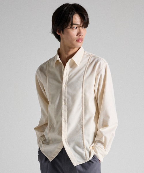Parts Lab.(パーツラボ)の「【Parts Lab.】Basic Brushed Polyester Rregular Collar Shirt / ベーシックブラッシュドポリエステルレギュラーカラーシャツ(シャツ/ブラウス・メンズ・グレー/アイボリー・S/M/L)」の15枚目の写真