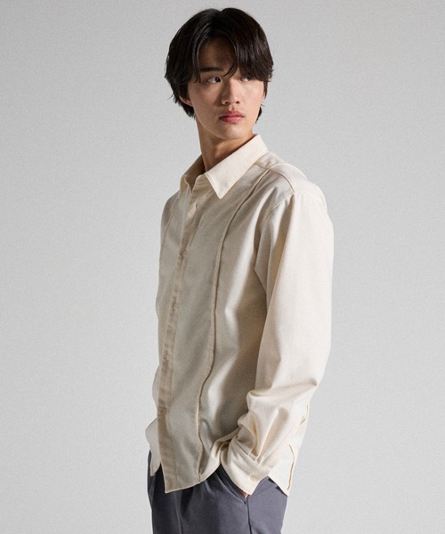Parts Lab.(パーツラボ)の「【Parts Lab.】Basic Brushed Polyester Rregular Collar Shirt / ベーシックブラッシュドポリエステルレギュラーカラーシャツ(シャツ/ブラウス・メンズ・グレー/アイボリー・S/M/L)」の16枚目の写真