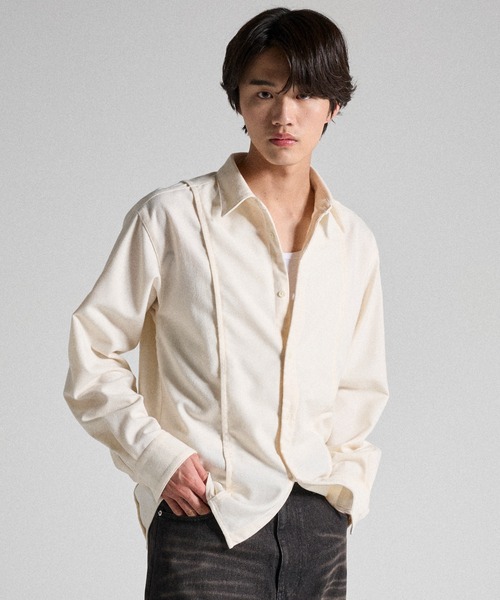 Parts Lab.(パーツラボ)の「【Parts Lab.】Basic Brushed Polyester Rregular Collar Shirt / ベーシックブラッシュドポリエステルレギュラーカラーシャツ(シャツ/ブラウス・メンズ・グレー/アイボリー・S/M/L)」の22枚目の写真