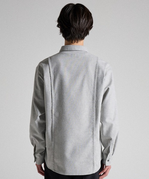 Parts Lab.】Basic Brushed Polyester Rregular Collar Shirt