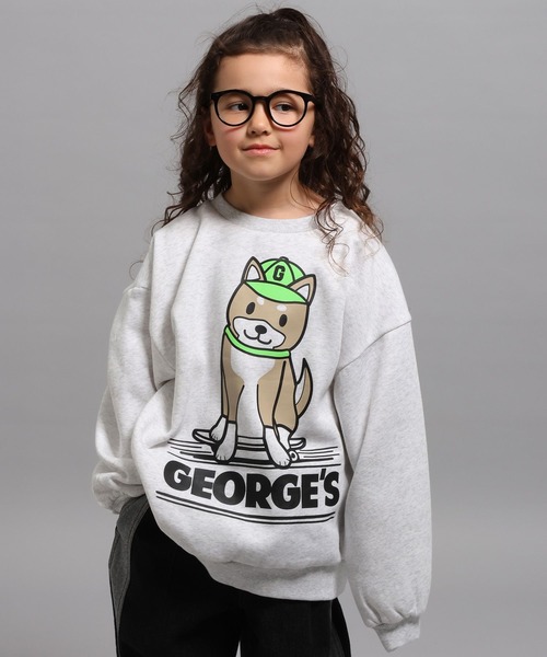 GEORGE'S(ジョージズ)の「【KIDS】アニマルスウェットプルオーバー(スウェット・キッズ・ライトグレー/ピンク/ネイビー・110cm/130cm/150cm)」の2枚目の写真