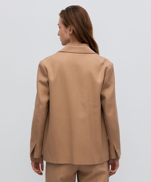 BACCA（バッカ）の「コットンウールトリコチン ボックスジャケット（テーラードジャケット・レディース・ネイビー/ベージュ・36）」の6枚目の写真