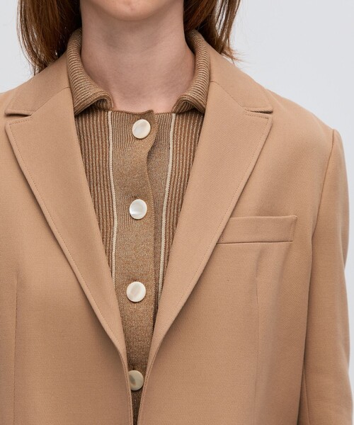 BACCA（バッカ）の「コットンウールトリコチン ボックスジャケット（テーラードジャケット・レディース・ネイビー/ベージュ・36）」の8枚目の写真