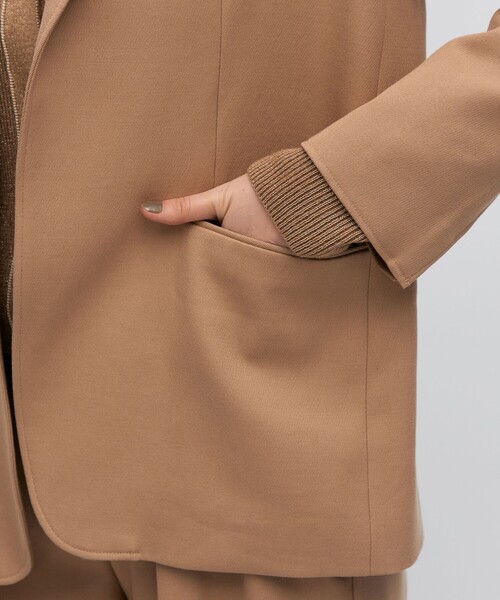 BACCA（バッカ）の「コットンウールトリコチン ボックスジャケット（テーラードジャケット・レディース・ネイビー/ベージュ・36）」の12枚目の写真
