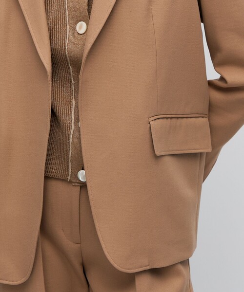 BACCA（バッカ）の「コットンウールトリコチン ボックスジャケット（テーラードジャケット・レディース・ネイビー/ベージュ・36）」の13枚目の写真