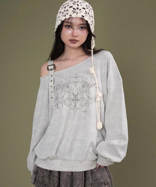 dispark（ディスパーク）の「DISPARK/【25年秋冬新作】ベルトショルダーグラフィックスウェット（スウェット・レディース・ライトベージュ/ベージュ・FREE）」の10枚目の写真