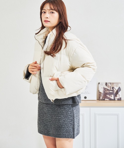 MISCH MASCH（ミッシュマッシュ）の「ZOZO限定 ボリュームショートダウン（ダウンジャケット/コート・レディース・アイボリー/ブルー・ﾌﾘ-）」の16枚目の写真