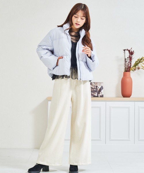 MISCH MASCH（ミッシュマッシュ）の「ZOZO限定 ボリュームショートダウン（ダウンジャケット/コート・レディース・アイボリー/ブルー・ﾌﾘ-）」の14枚目の写真