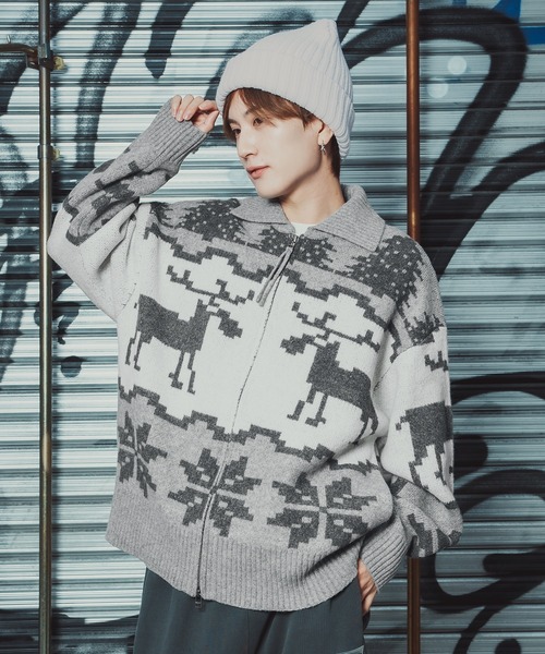 ノルディック柄 カウチンニット セーター（ニット/セーター