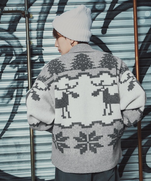 ノルディック柄 カウチンニット セーター（ニット/セーター