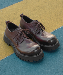 WTRD1123 Charlie 4-Hole Tumble Washing Volume Derby Shoes Brown
