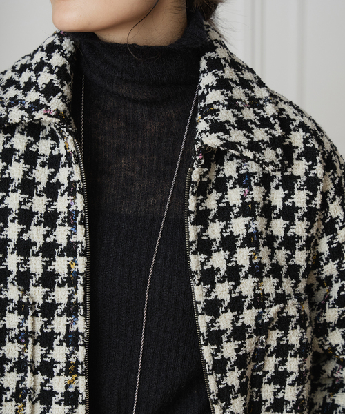 IENA LA BOUCLE（イエナラブークル）の「IENA LA BOUCLE ハウンドトゥースツィードブルゾン（その他アウター・レディース・ブラック系その他・FREE）」の6枚目の写真