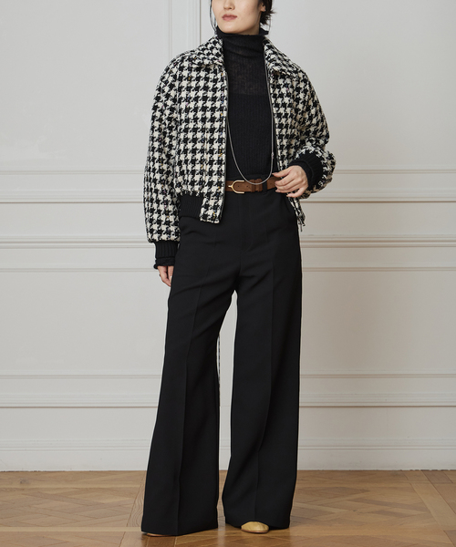IENA LA BOUCLE（イエナラブークル）の「IENA LA BOUCLE ハウンドトゥースツィードブルゾン（その他アウター・レディース・ブラック系その他・FREE）」の7枚目の写真
