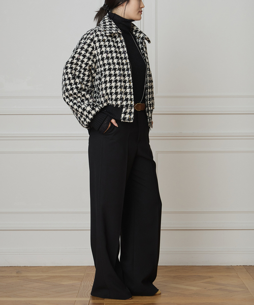 IENA LA BOUCLE（イエナラブークル）の「IENA LA BOUCLE ハウンドトゥースツィードブルゾン（その他アウター・レディース・ブラック系その他・FREE）」の10枚目の写真