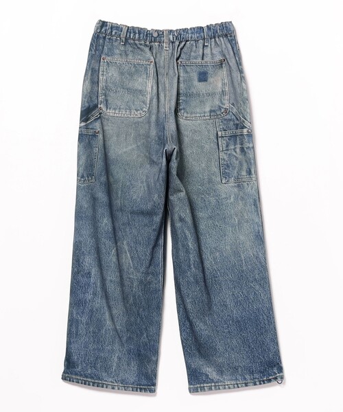 BEAMS（ビームス）の「モック プリント ダブルニー スウェットパンツ（その他パンツ・メンズ・インディゴブルー/ベージュ・XL/M/L/S）」の5枚目の写真