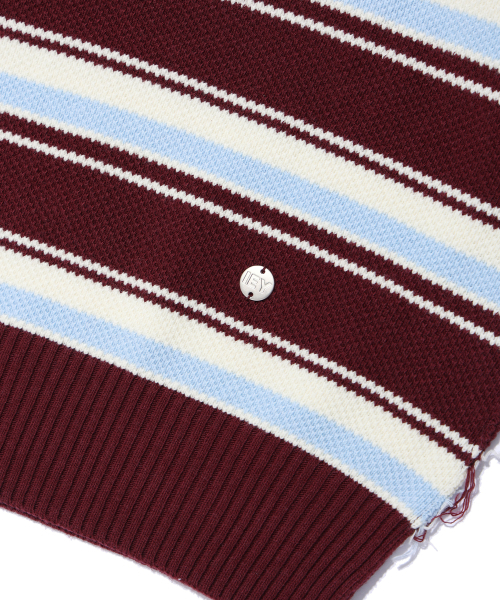 IEY（アイイーワイ）の「MULTI STRIPE KNIT Burgundy（ニット/セーター・レディース・その他・MEDIUM/LARGE）」の5枚目の写真