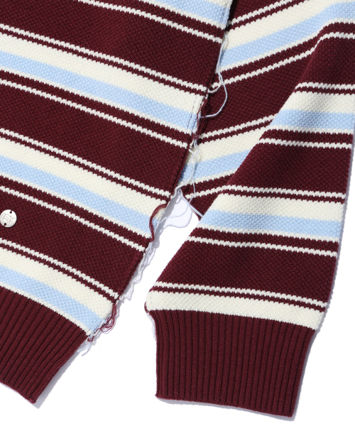 IEY（アイイーワイ）の「MULTI STRIPE KNIT Burgundy（ニット/セーター・レディース・その他・MEDIUM/LARGE）」の6枚目の写真