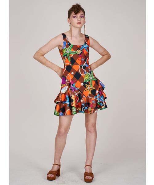 GREEDILOUS(グリディアス)の「オーシャンチェックプリントラッフルワンピース(ワンピース・レディース・その他・SMALL/MEDIUM/LARGE/X-SMALL)」の3枚目の写真