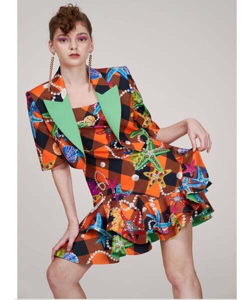 GREEDILOUS(グリディアス)の「オーシャンチェックプリントラッフルワンピース(ワンピース・レディース・その他・SMALL/MEDIUM/LARGE/X-SMALL)」の4枚目の写真