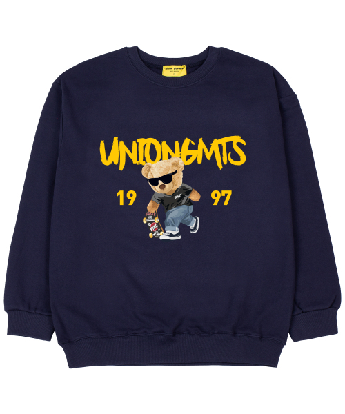 Union Garments(ユニオンガーメンツ)の「1997スケートベア 裏毛 オーバーサイズ スウェットティーシャツ ネイビー(スウェット・レディース・その他・MEDIUM/LARGE/X-LARGE/XX-LARGE)」の1枚目の写真