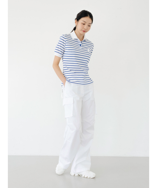 NITINA(ニティナ)の「ストライプカラー Tシャツ L/BL(ポロシャツ・レディース・スカイブルー・SMALL/MEDIUM)」の5枚目の写真