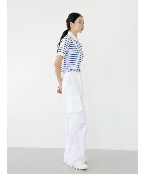 NITINA(ニティナ)の「ストライプカラー Tシャツ L/BL(ポロシャツ・レディース・スカイブルー・SMALL/MEDIUM)」の6枚目の写真