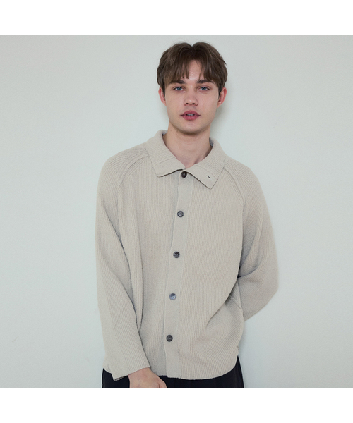 WEDNESDAY OASIS(ウェンズデーオアシス)の「オールウェイズブクレーハイネックカーディガン_4Color(WC25-KN14)(カーディガン/ボレロ・メンズ・ベージュ/スカイブルー/ブラック/クリーム・FREE)」の3枚目の写真