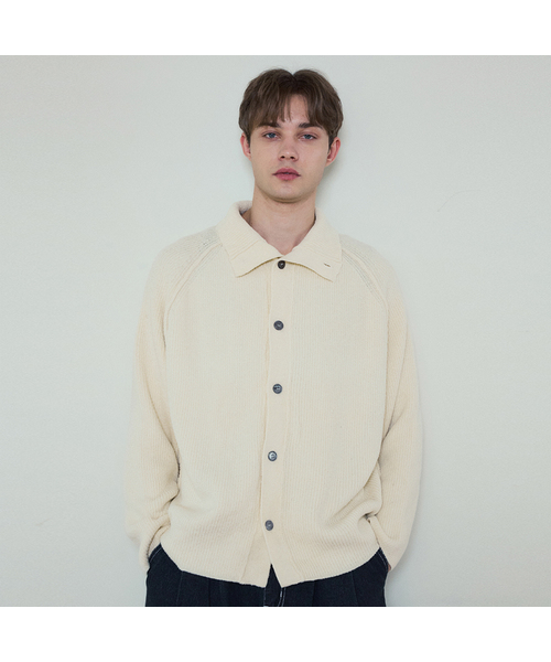 WEDNESDAY OASIS(ウェンズデーオアシス)の「オールウェイズブクレーハイネックカーディガン_4Color(WC25-KN14)(カーディガン/ボレロ・メンズ・ベージュ/スカイブルー/ブラック/クリーム・FREE)」の1枚目の写真