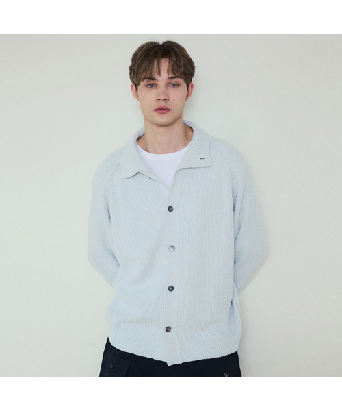 WEDNESDAY OASIS(ウェンズデーオアシス)の「オールウェイズブクレーハイネックカーディガン_4Color(WC25-KN14)(カーディガン/ボレロ・メンズ・ベージュ/スカイブルー/ブラック/クリーム・FREE)」の4枚目の写真