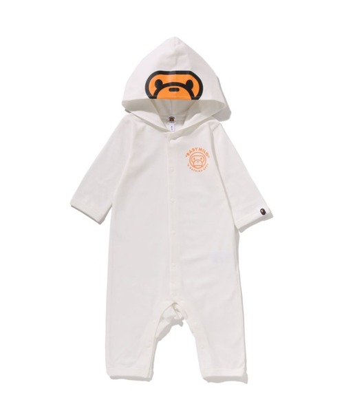 A BATHING APE(アベイシングエイプ)の「BABY MILO HOODIE ROMPERS(ロンパース・キッズ・ブラウン/ホワイト/ブラック・70/80)」の1枚目の写真