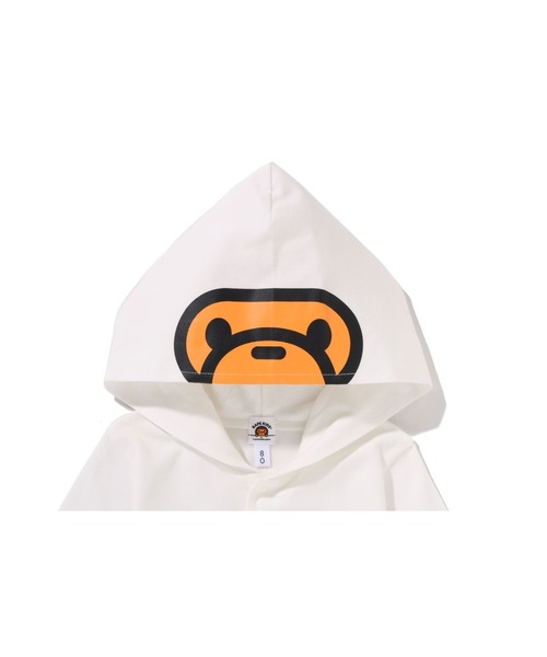 A BATHING APE(アベイシングエイプ)の「BABY MILO HOODIE ROMPERS(ロンパース・キッズ・ブラウン/ホワイト/ブラック・70/80)」の7枚目の写真