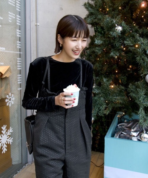 DONOBAN（ドノバン）の「ベロアトップス（Tシャツ/カットソー・レディース・グレー/ブラック・ONE SIZE）」の6枚目の写真