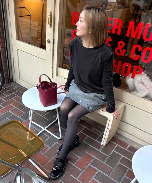 DONOBAN（ドノバン）の「ベロアトップス（Tシャツ/カットソー・レディース・グレー/ブラック・ONE SIZE）」の11枚目の写真