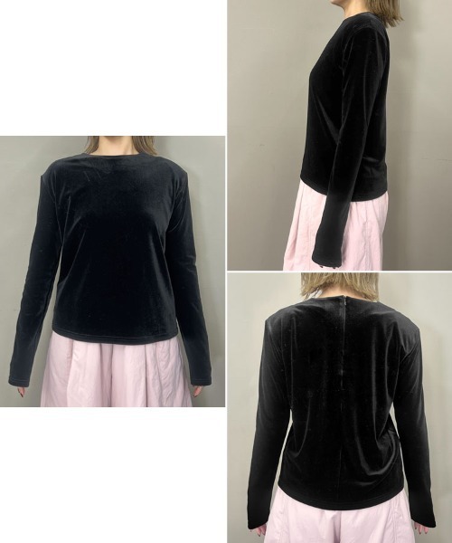 DONOBAN（ドノバン）の「ベロアトップス（Tシャツ/カットソー・レディース・グレー/ブラック・ONE SIZE）」の19枚目の写真