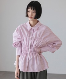 LOWRYS FARM | ストライプシャーリングシャツ　638479(シャツ/ブラウス)