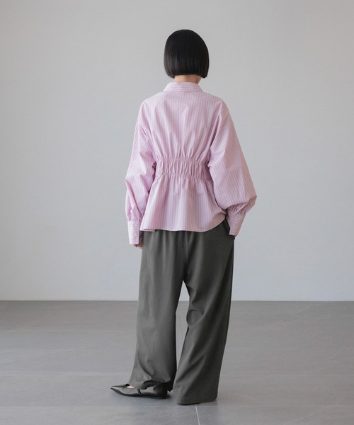 LOWRYS FARM(ローリーズファーム)の「ストライプシャーリングシャツ 638479(シャツ/ブラウス・レディース・ブルー/ピンク/ベージュ・FREE)」の7枚目の写真