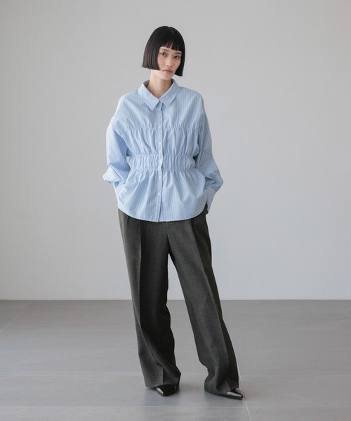 LOWRYS FARM(ローリーズファーム)の「ストライプシャーリングシャツ 638479(シャツ/ブラウス・レディース・ブルー/ピンク/ベージュ・FREE)」の11枚目の写真