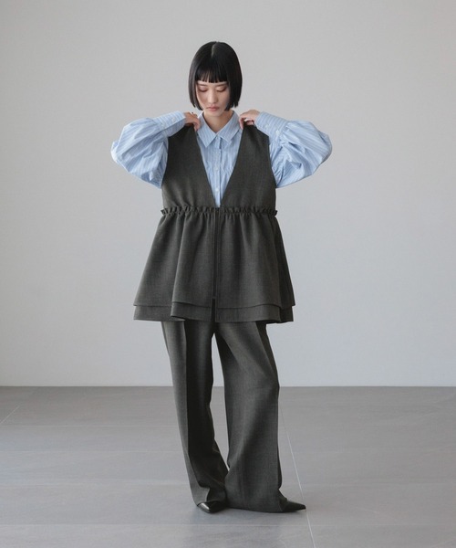 LOWRYS FARM(ローリーズファーム)の「ストライプシャーリングシャツ 638479(シャツ/ブラウス・レディース・ブルー/ピンク/ベージュ・FREE)」の14枚目の写真