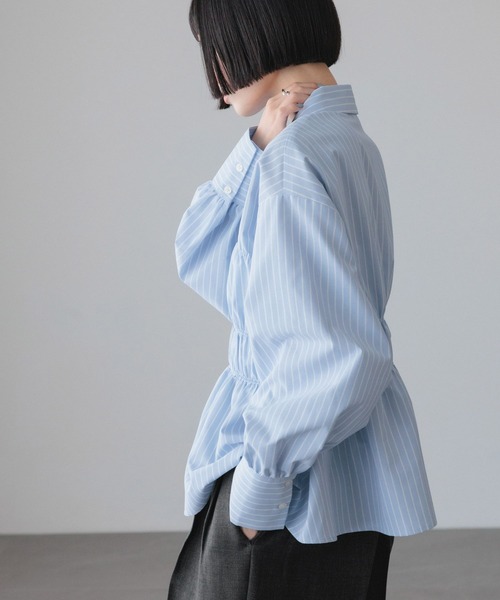 LOWRYS FARM(ローリーズファーム)の「ストライプシャーリングシャツ 638479(シャツ/ブラウス・レディース・ブルー/ピンク/ベージュ・FREE)」の16枚目の写真