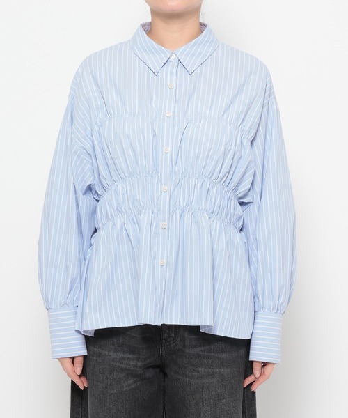 LOWRYS FARM(ローリーズファーム)の「ストライプシャーリングシャツ 638479(シャツ/ブラウス・レディース・ブルー/ピンク/ベージュ・FREE)」の17枚目の写真