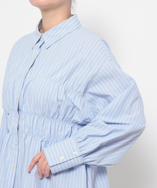 LOWRYS FARM(ローリーズファーム)の「ストライプシャーリングシャツ 638479(シャツ/ブラウス・レディース・ブルー/ピンク/ベージュ・FREE)」の21枚目の写真