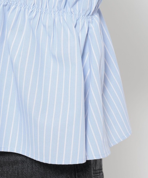 LOWRYS FARM(ローリーズファーム)の「ストライプシャーリングシャツ 638479(シャツ/ブラウス・レディース・ブルー/ピンク/ベージュ・FREE)」の22枚目の写真