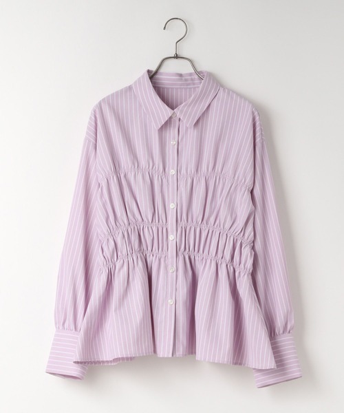 ストライプシャーリングシャツ 638479（シャツ/ブラウス）｜LOWRYS