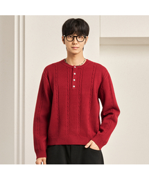 HYOJI（ヒョージ）の「FW ウォッシャブルケーブルクロップヘンリーネックニット（8カラー）（ニット/セーター）」