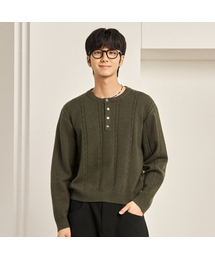 HYOJI（ヒョージ）の「FW ウォッシャブルケーブルクロップヘンリーネックニット（8カラー）（ニット/セーター）」